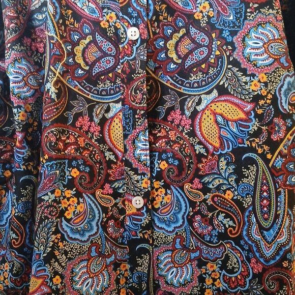 Lands' End No Iron  Supima paisley button-down long sleeve shirt Sz 24W NWOT - Picture 4 of 8